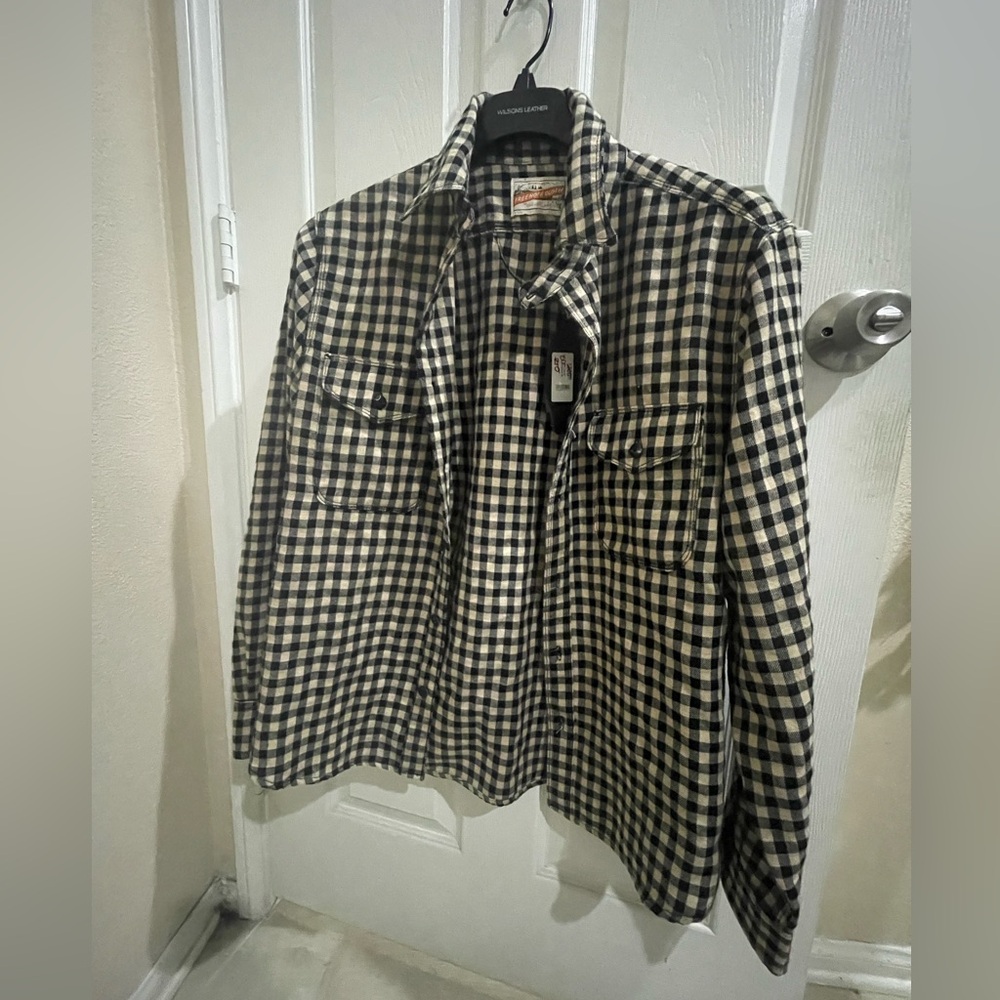 Freenote cloth gingham wells button up shirt, medium